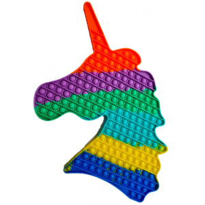 50CM UNICORN RAINBOW BUBBLE POPPING DE-STRESS TOY