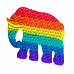 43.5CM ELEPHANT RAINBOW BUBBLE POPPING SENSORY DE-STRESS TOY - Image 1
