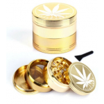 HX004G PACK OF 12 40MM GOLD METAL TOBACCO GRINDER - Image 2