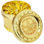HX108-15 PACK OF 6  63MM LEAF METAL TOBACCO GRINDER - Image 1