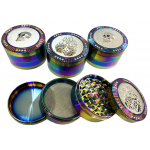 HX120Z-3SP-XC PACK OF 6 63MM DESIGNER METAL TOBACCO GRINDER - Image 1