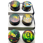 HXZP50L PACK OF 12 50MM LION PRINT METAL TOBACCO GRINDER - Image 1