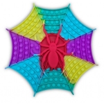 30CM SPIDER WEB RAINBOW BUBBLE POPPING SENSORY DE-STRESS TOY - Image 1