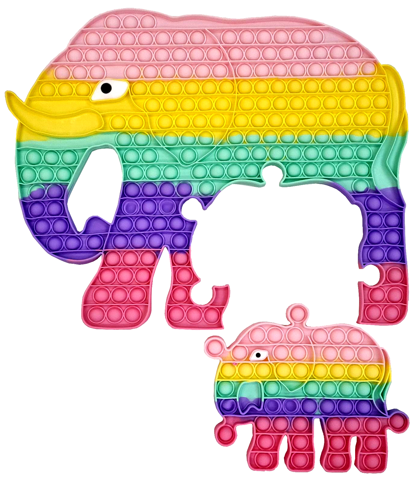 LARGE 2 PIECE ELEPHANT BUBBLE POPPING DESTRESS TOY Trimex Wholesale UK