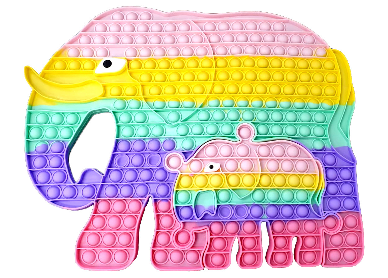 LARGE 2 PIECE ELEPHANT BUBBLE POPPING DESTRESS TOY Trimex Wholesale UK