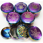 HX108XC-4LEAF PACK OF 6  63MM LEAF METAL TOBACCO GRINDER - Image 1