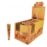 Classic raw cone natural unrefined rolling papers - 3 pack - kingsize - natural hemp gum - 96 cones per box - Image 1