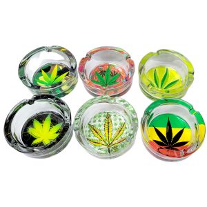 HX2006 84MM GLASS ASHTRAY PACK OF 6
