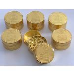 HX071-3 PACK OF 12 40MM GOLD METAL TOBACCO GRINDER - Image 1