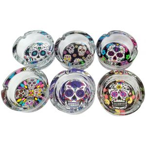 HX2012 84MM GLASS ASHTRAY PACK OF 6