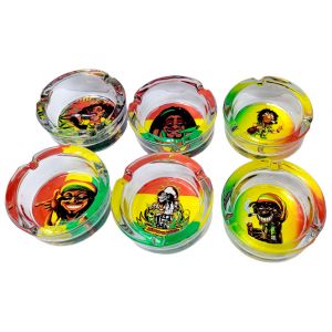 HX2018 84MM GLASS ASHTRAY PACK OF 6