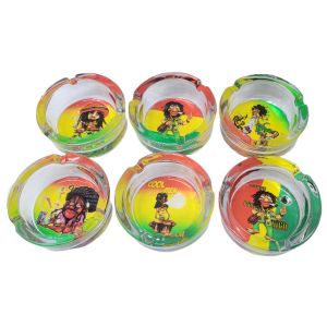 HX2020 84MM GLASS ASHTRAY PACK OF 6