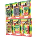 TZ1003 L85MM PACK OF 12  METAL TOBACCO SMOKING PIPE + LIGHTER SET - Image 2