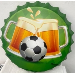 TX399 35×35 BEER AND FOOTBALL Bottle top Vintage Sign - Image 1