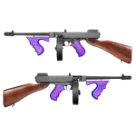 KING ARMS THOMPSON M1A1 MILITARY REAL WOOD AEG AIRSOFT GUN - Image 1