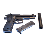 M22 Double Eagle Airsoft Spring Pistol With Supressor - Image 4