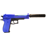 M22 Double Eagle Airsoft Spring Pistol With Supressor - Two Tone - Image 5