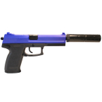 M23  Double Eagle Airsoft Spring Pistol With Supressor - Two Tone - Image 4