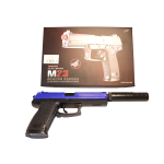 M23  Double Eagle Airsoft Spring Pistol With Supressor - Two Tone - Image 2
