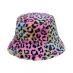 FLUFFY FUR BUCKET HAT MULTI PATTERN PRINT - Image 1