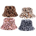 FLUFFY FUR BUCKET HAT LEOPARD PRINT - Image 1