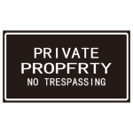 30X15-349 VINTAGE SIGN 30 X 15 CM - NO TRESPASSING - Image 1