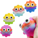 CRE012 BIG EYES SMILE FACE FIDGET POP BALL PACK OF 12 - Image 1
