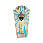 OP353 36CM WOODEN VINTAGE SIGN WITH BOTTLE OPENER - SAVE WATER DRINK BEER - Image 1