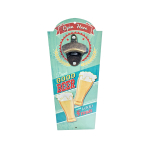 OP355 36CM WOODEN VINTAGE SIGN WITH BOTTLE OPENER - COLD BEER - Image 1