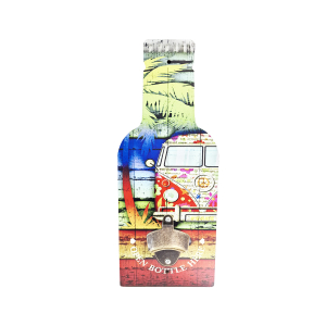 OP493 40CM WOODEN VINTAGE SIGN WITH BOTTLE OPENER - TROPICAL SIGN