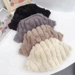 PLN02 FLUFFY FUR BUCKET HAT PLAIN - Image 1