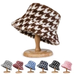 PRT02 FLUFFY FUR BUCKET PRINTED HAT - Image 1