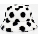 DOT02 FLUFFY FUR BUCKET DOTED PRINT HAT - Image 1