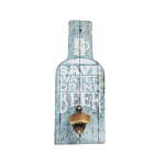 OP396 40CM WOODEN VINTAGE SIGN WITH BOTTLE OPENER - SAVE WATER DRINK BEER - Image 1