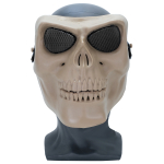 SRC FULL FACE SKULL AIRSOFT MASK V2 TAN WITH ROUND HOLES - Image 1