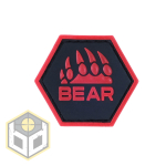 Bear Red Ballistic Hex Patch BH00012 - Image 1