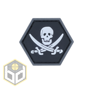 JOLLY ROGER WHITE BALLISTIC HEX PATCH BH00015