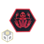 US NAVY SEALS SKULL FROGMAN RED BALLISTIC HEX PATCH BH00019 - Image 1
