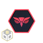 OWL HEAD RED BALLISTIC HEX PATCH BH00024 - Image 1