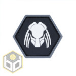 PREDATOR HEAD WHITE BALLISTIC HEX PATCH BH00055 - Image 1