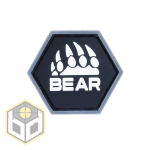 BEAR WHITE BALLISTIC HEX PATCH BH00057 - Image 1