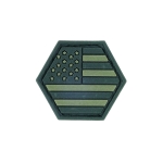 AMERICAN FLAG OD GREEN BALLISTIC HEX PATCH BH00006 - Image 1