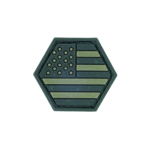 AMERICAN FLAG OD GREEN BALLISTIC HEX PATCH BH00006
