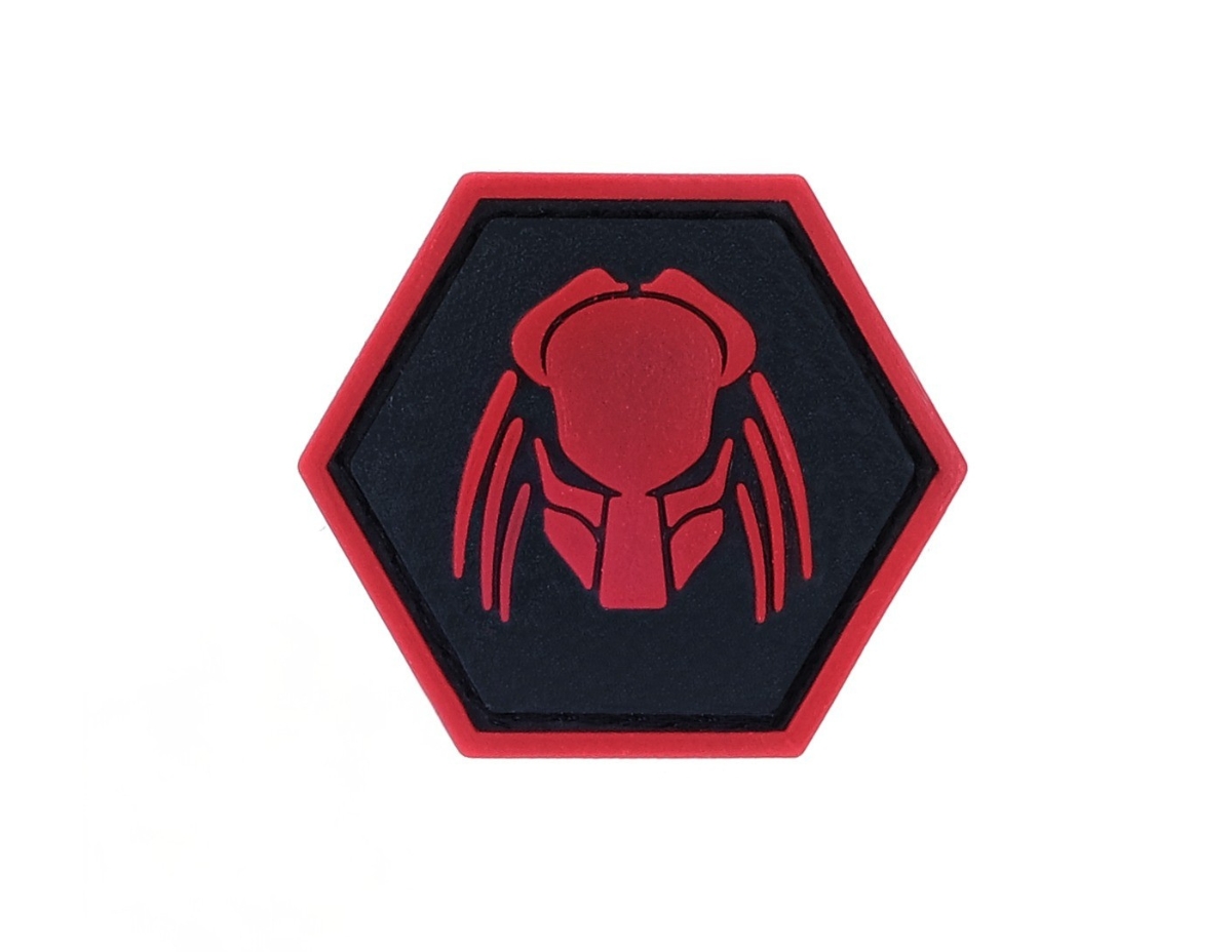 PREDATOR RED HEAD BALLISTIC HEX PATCH BH00009 - Trimex Wholesale UK