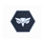 OWL HEAD WHITE BALLISTIC HEX PATCH BH00013 - Image 1