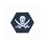 JOLLY ROGER WHITE BALLISTIC HEX PATCH BH00015 - Image 1