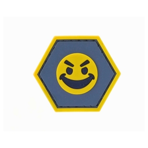 HAPPY FACE YELLOW BALLISTIC HEX PATCH BH00017