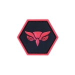 OWL HEAD RED BALLISTIC HEX PATCH BH00024 - Image 1