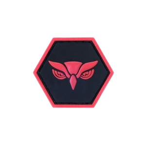 OWL HEAD RED BALLISTIC HEX PATCH BH00024