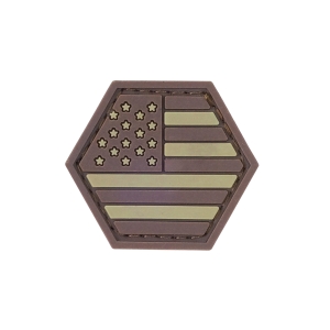 AMERICAN FLAG TAN BALLISTIC HEX PATCH BH00059